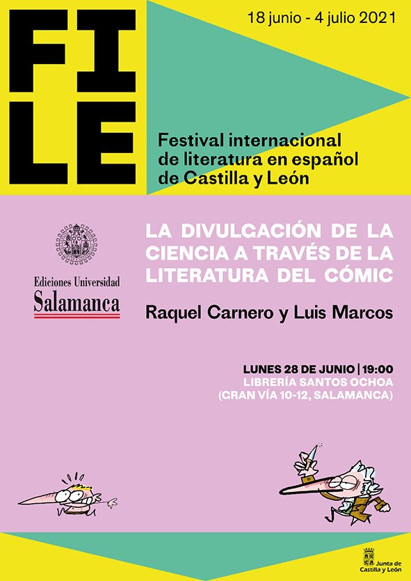 Mañana hablaremos de divulgación y cómics en <a href="/SantosOchoaSal/">Santos Ochoa Salamanca</a> a las 19h. Podréis conocer el trabajo de <a href="/mlalanda/">Mónica Lalanda</a> 
<a href="/botikart/">botikart</a> 
<a href="/Farmaenfurecida/">Guille Martín</a> <a href="/GraficaMedicina/">Medicina-Grafica (SEMGRAF)</a> <a href="/LarryGonick/">Larry Gonick</a> <a href="/Adam_T_Murphy/">Adam Murphy</a> <a href="/GraphicMedicine/">Graphic Medicine</a> 
<a href="/appliedcomics/">Applied Comics Etc</a>  <a href="/edicionesusal/">Ediciones Usal</a> y mucho más gracias a <a href="/usal/">Universidad de Salamanca</a> @FestivalFileCyL