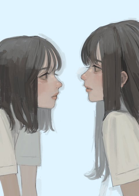 「eye contact looking at another」 illustration images(Popular)