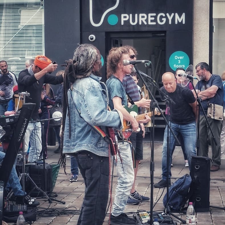 Planetphil168's tweet photo. A bit of Ruff Trade to bring some summer vibes on Manchester's Market Street.
#reggae #reggaeband #rufftrade #streetmusic #streetphotography #streetphoto #sonya6300 https://t.co/GeIwC3DWF3