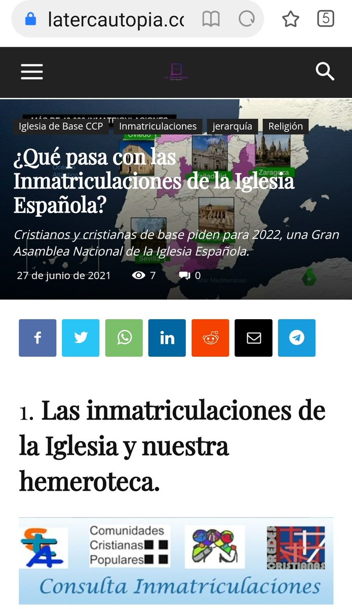 luigiaguilar's tweet photo. ¿Qué pasa con las #inmatriculaciones
de la Iglesia Española?
Una propuesta para el mundo creyente, que va mas allá para tocar la financiación de la Iglesia y el #Concordato. 
¿Un royo utópico? Puede,
Pero es mi propuesta dominical en #LaTercaUtopía hoy: https://t.co/FfQlh9TbLI https://t.co/ppNIimFocO