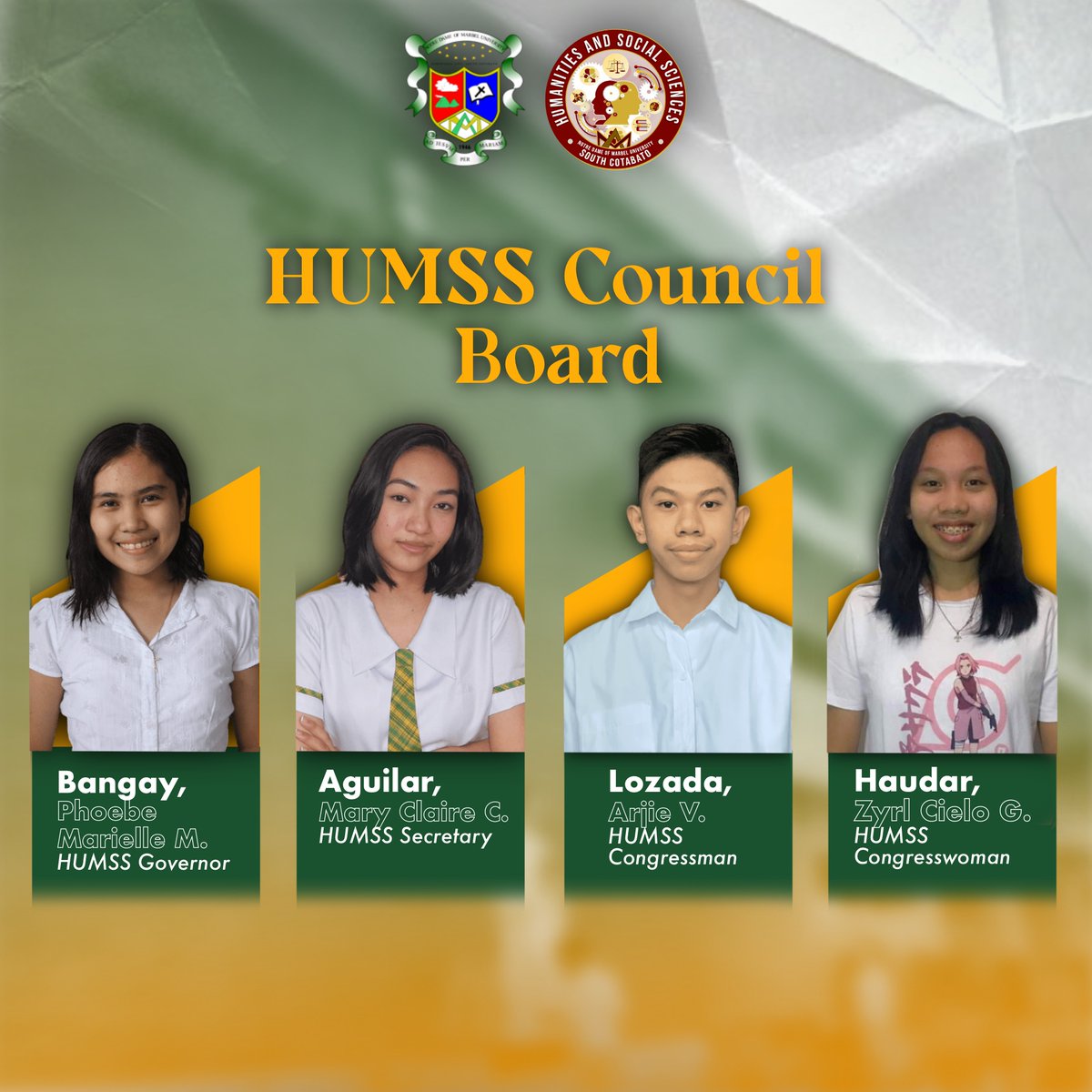 NDMU_SHS_SSG's tweet photo. Welcome the newly bequeathed SHS Student Board Assembly 5th Congress Officers! 🥳🤘
#Bequeathal2021
#OneNDMUSeniorHigh
#5thCongress 🎗️ https://t.co/AlPfb2msDC