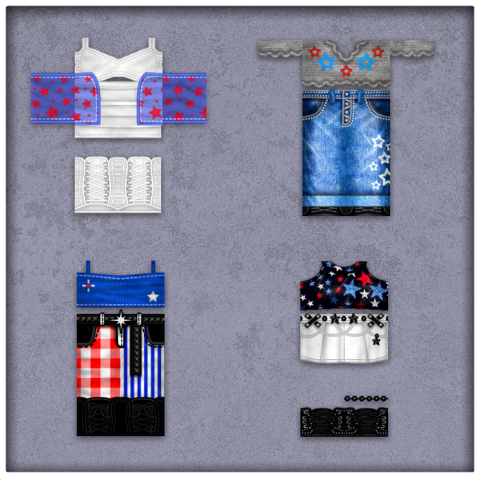 missmudmaam_mmm's tweet photo. 🌟RED🌟WHITE🌟BLUE-tiful🌟

Dream big!
Celebrate!
Live laugh sing!

red white blue Roblox clothing 
Available now on my profile or shop here: 

https://t.co/2NVbyuPbcl https://t.co/FeXgAn2AuR