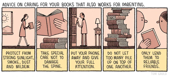 `Advice on caring for your books that also works for parenting' for yesterday's @guardianreview 
(p.s. you can preorder my new book now: https://t.co/HOB9JGyNVJ) 