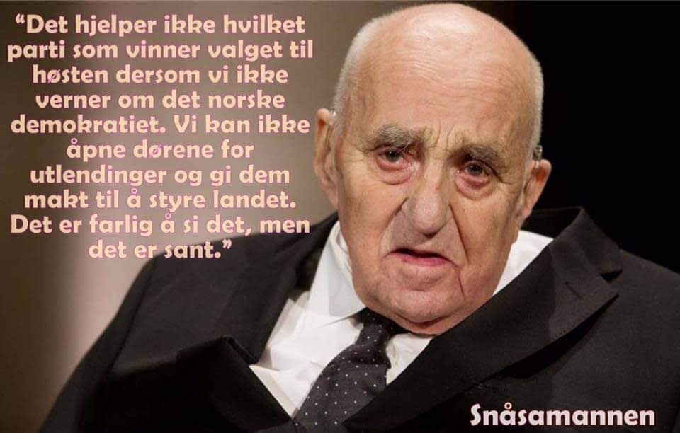 RnsenIvind's tweet photo. Så sant. Se hva Abid Raja driver med. Nekter nordmenn å uttrykke sine meninger. #Hareide https://t.co/WdGIZtvK1J