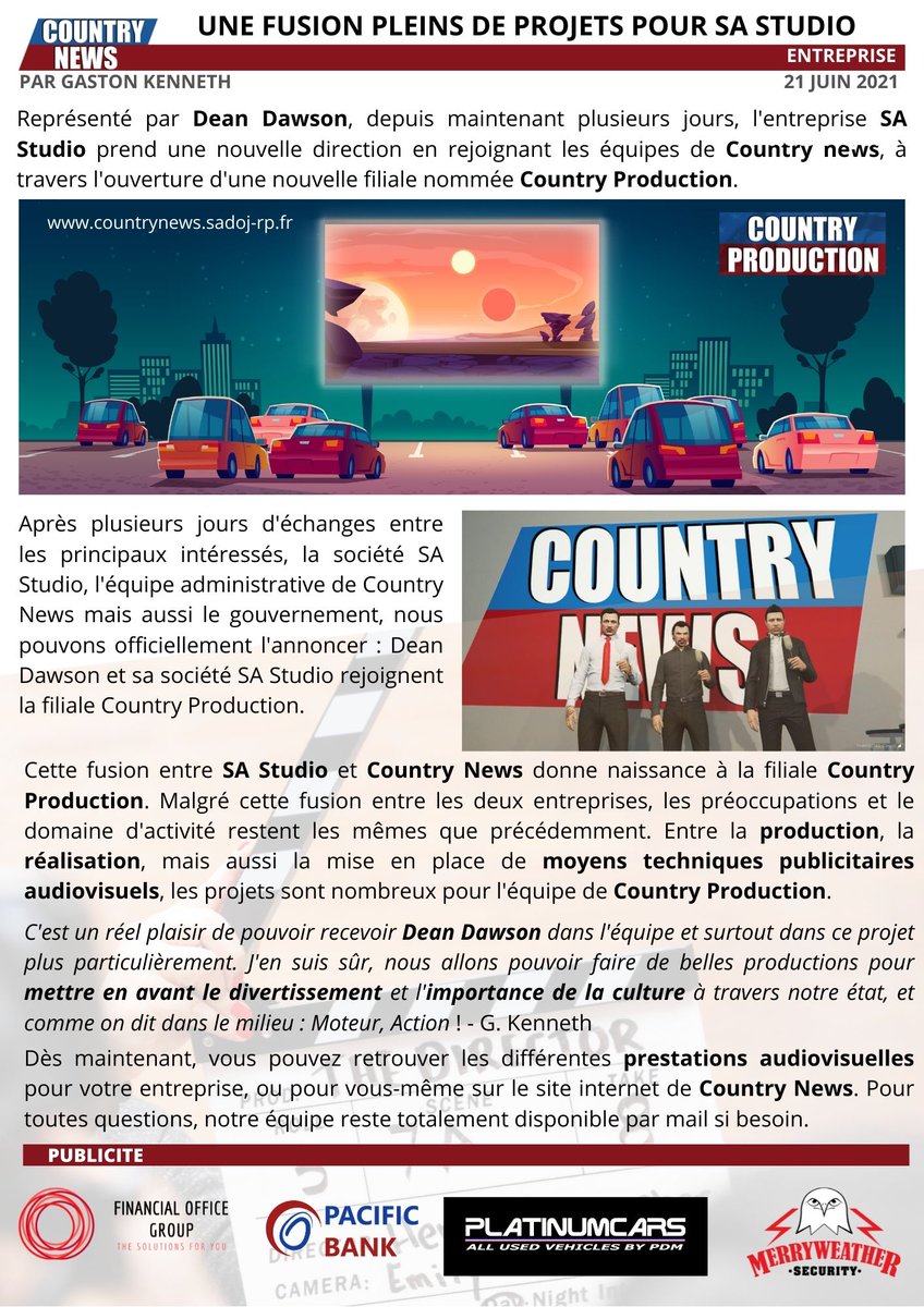 CountryNewsSA's tweet photo. 🌐Une fusion plein de projets pour SA Studio ! https://t.co/Vavf6KEpF8