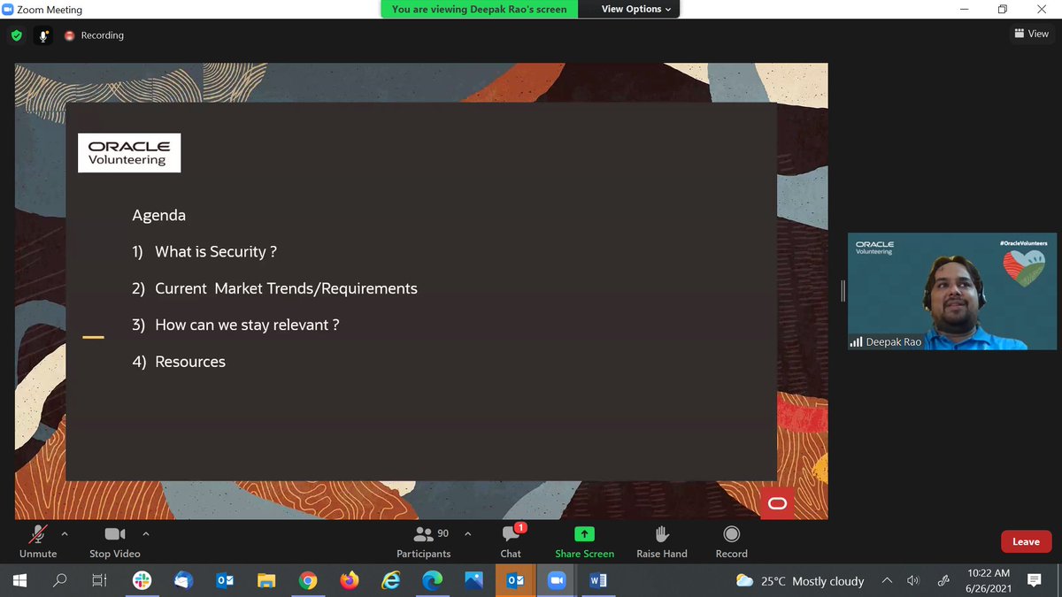kamal_peter's tweet image. #oraclevolunteer helps students understand #futurejobs &amp;amp; needs in security. Demand for #securityengineers, #cybersecurityanalysts on rise following  #pandemic.Companies have shifted security into the #productlifecycle to minimize #securitybreaches safeguard #datasystems #privacy.