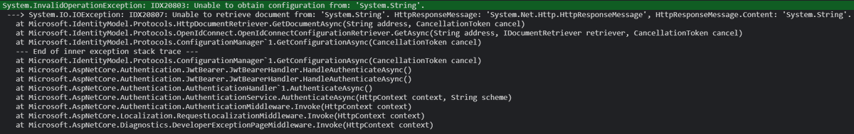interlogus's tweet image. Now when my angular app successfully authenticated with #AzureAd B2C, I'm not authorized on the #dotnet5 web api app using Microsoft Identity. And the error is so self-descriptive (see img).
What should I do now?...
/@ChristosMatskas #dotnetcore