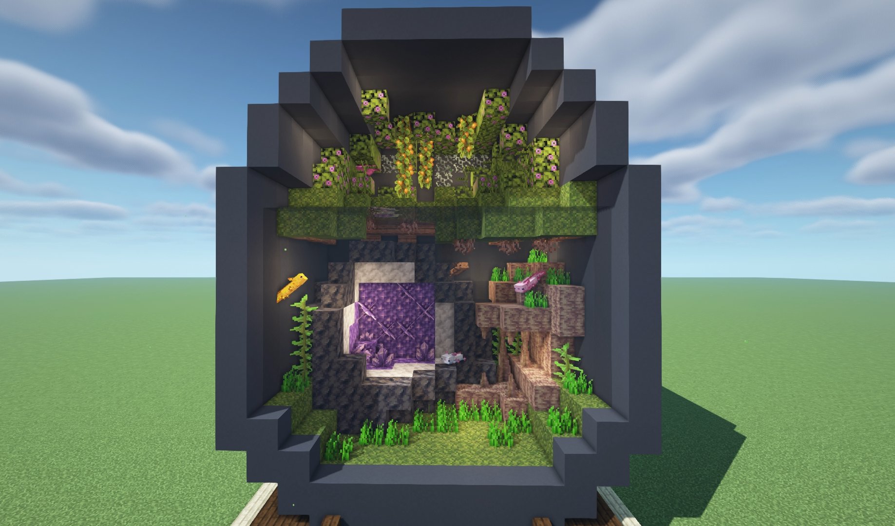 本田 ウーパールーパーの水槽完成 Minecraft建築コミュ Minecraft T Co Gxlml7ld9j Twitter
