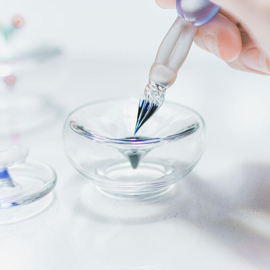 羽鳥景子 ガラスペン「Kumo」u0026 インクポット「Bird」