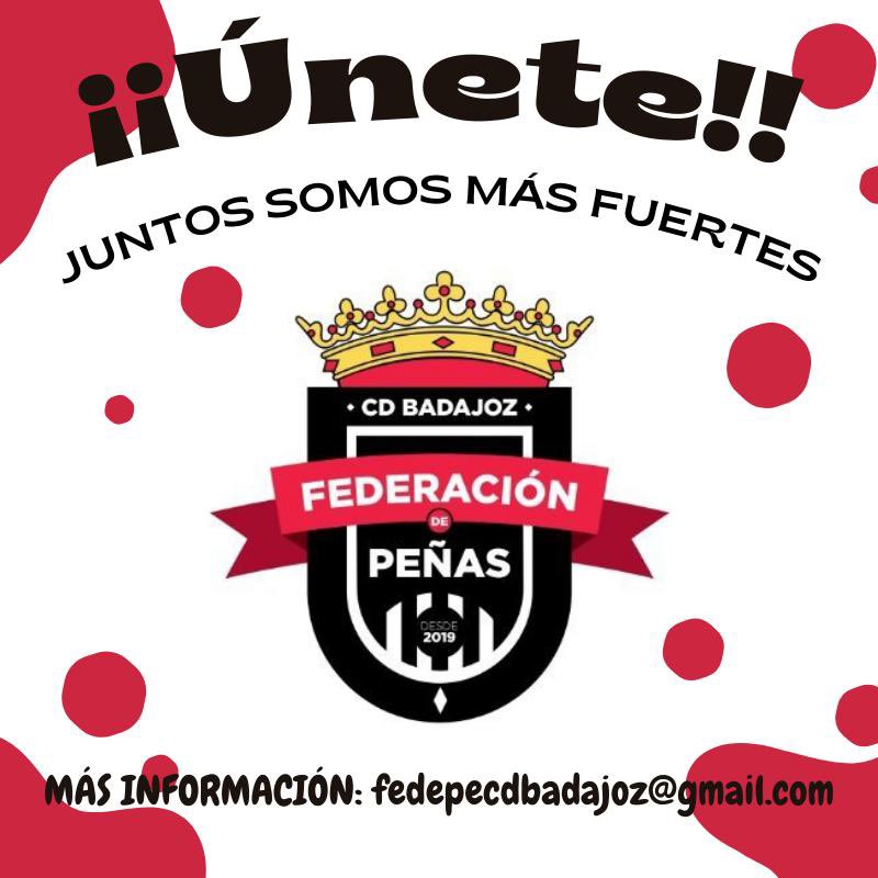 FdP_CDB's tweet photo. Unamos nuestras gargantas para apoyar a nuestro Badajoz. Uníos a la Federación de Peñas del C.D. Badajoz para disfrutar en nuestra grada del mejor ambiente. ⚪️⚪️⚫️⚫️⚪️⚪️⚫️⚫️ https://t.co/GrUm3aDjzQ