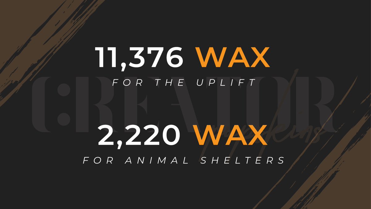 apppllleee_pie's tweet photo. Results for the community collab first phase: 

11,376WAX (not final) raised for the uplift and 2,220WAX for misc donations.

Phase 2 begins tomorrow, get your phase 1 pupskins while they still last 

https://t.co/y9Hun0merF

#NFTCommunity #NFTs #nftart #WAX #NFT @mBluCrypto https://t.co/BhHrrZJp6q