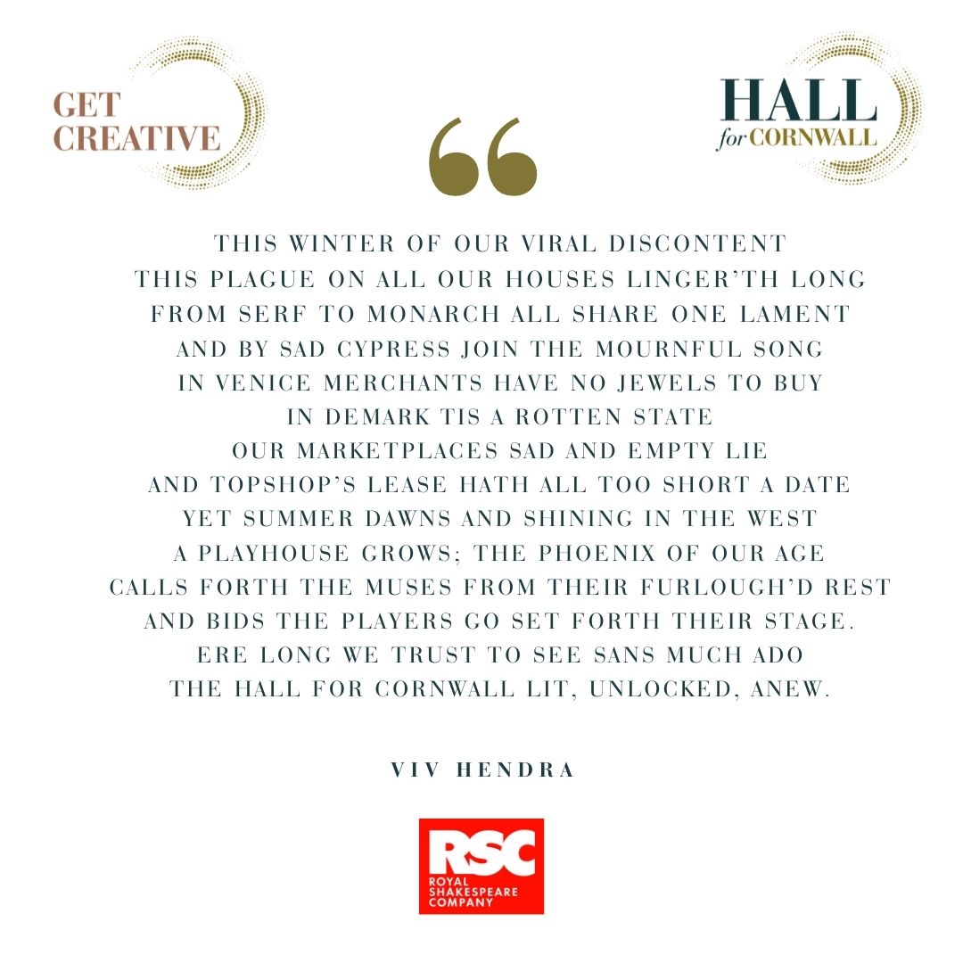 This sonnet, penned by a member of our Shakespeare Nation community, is part of our ‘Doorstep Challenge’. Reflecting on the world we are currently living in, and taking inspiration from Shakespeare’s words, please take a look at Viv’s fantastic sonnet.
👉 hallforcornwall.co.uk/get-creative/s…