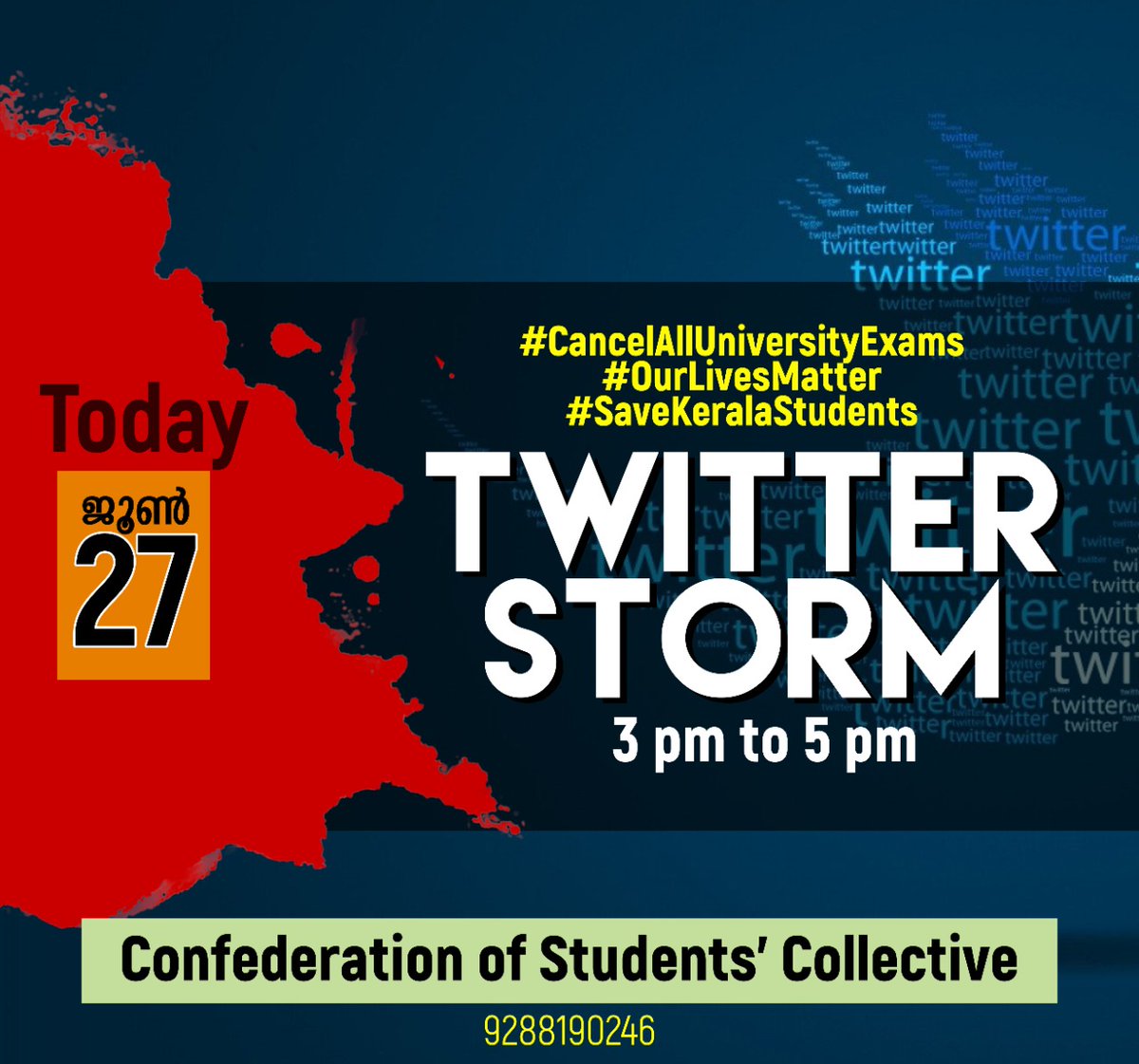 SanthilalR's tweet photo. #CalloffOfflineExams 
#JusticeforStudents 
#First_Vaccine_then_Exams 
#StudentsLivesMatter
#CancelAllUniversityExams
#OurLivesMatter
#SaveKeralaStudents https://t.co/dhKH1Uwn0E