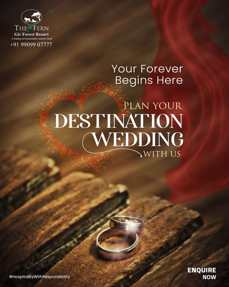 TheFern_Gir's tweet photo. Plan your wedding and vacation together with all your friends and family at Gir forest. Enquire for destination #wedding packages

#TheFernSattvaResort | #FernGirForestResort | #FernGir | #ForestResort | #JungleSafari |#Gujarat | #GujaratTourism | #HospitalityWithResponsibility https://t.co/WoSZGjWVmh
