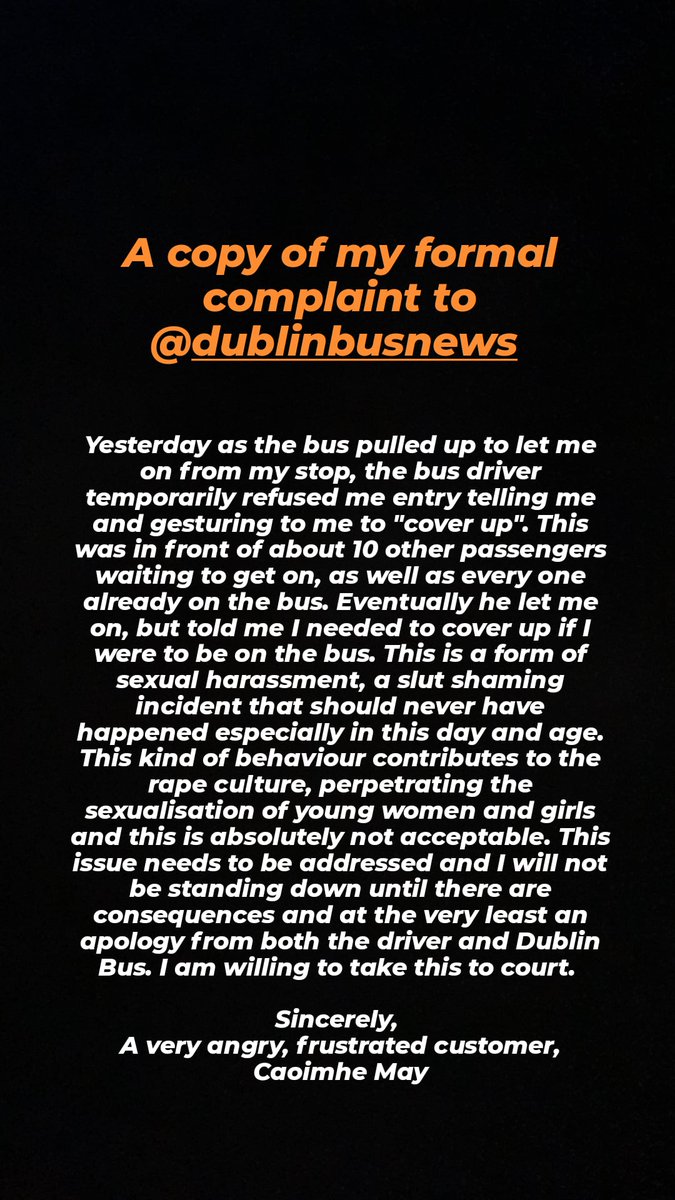 MayCaoimhe's tweet photo. A copy of my formal complaint to @dublinbusnews who still have not even acknowledged the problem, despite being well aware of it. https://t.co/lehPH6G9bR