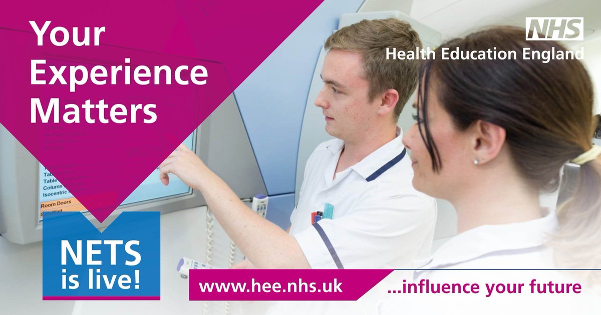Your Experience Matters, students and trainees please take 10 minutes to help us to make improvements to the quality of learning for you by filling in the NETS here orlo.uk/owVOy   
#HEENETS