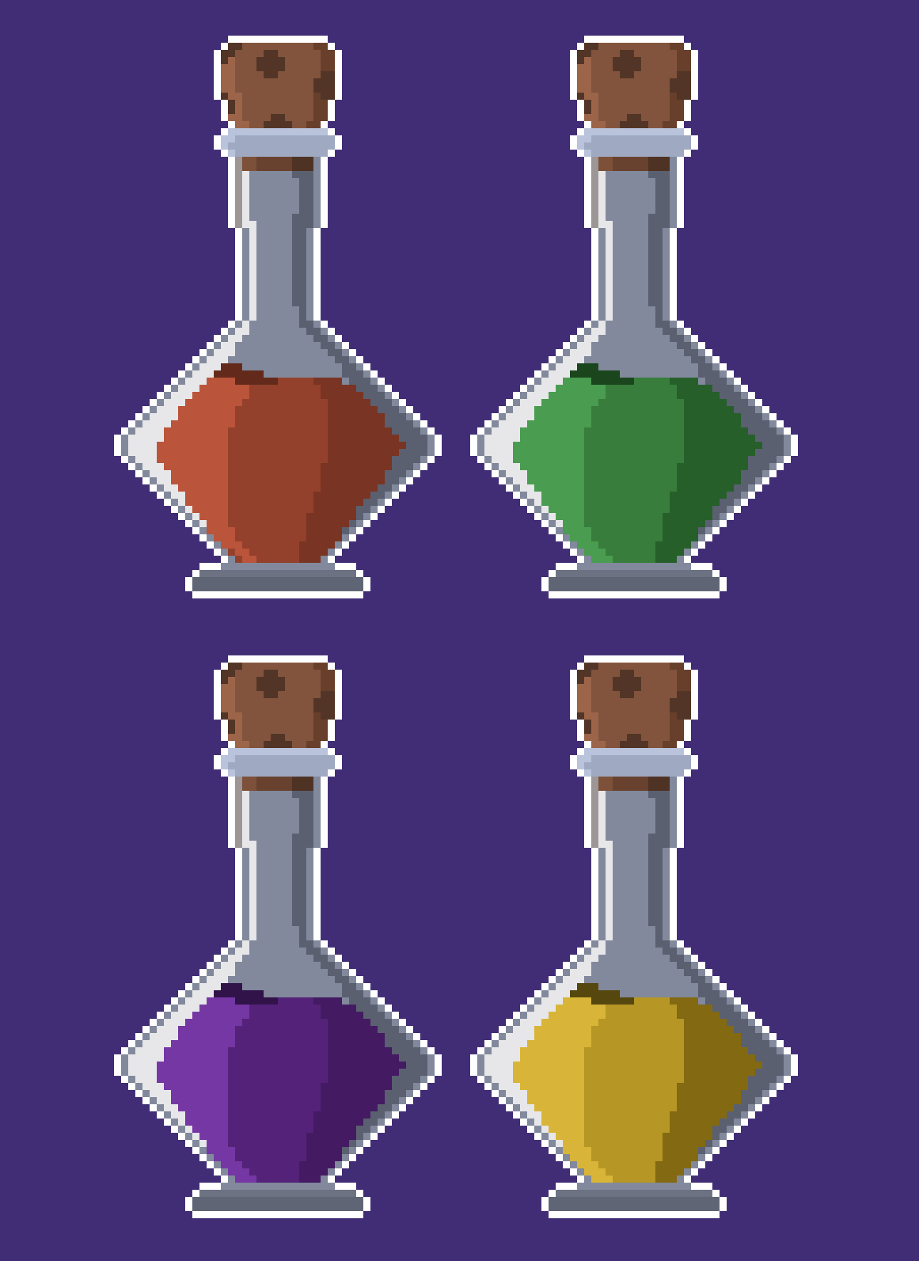 Zoroarts on Twitter: "I drew some potions today. Learning Pixelart is