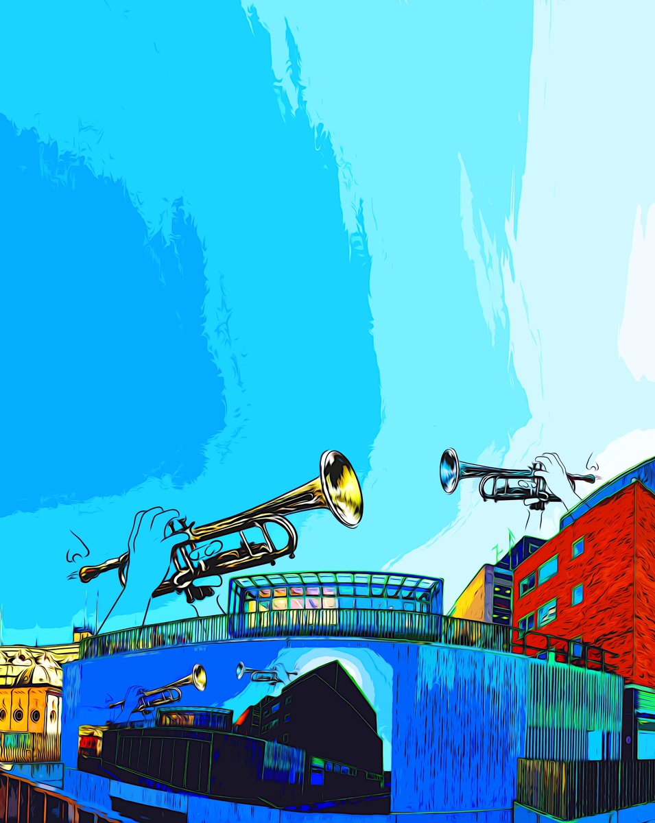 CliveWhitburn's tweet photo. Delighted to announce the long awaited premiere of #MusicForRooftops 28 August in #Eastbourne’s Devonshire Quarter with acclaimed @OnyxBrass quintet + 3 additional trumpets on the roof &amp; dynamic art projection by @clifffart Made possible by @ace_national https://t.co/eWX9CKDZq1 https://t.co/qFaCzWmNpH