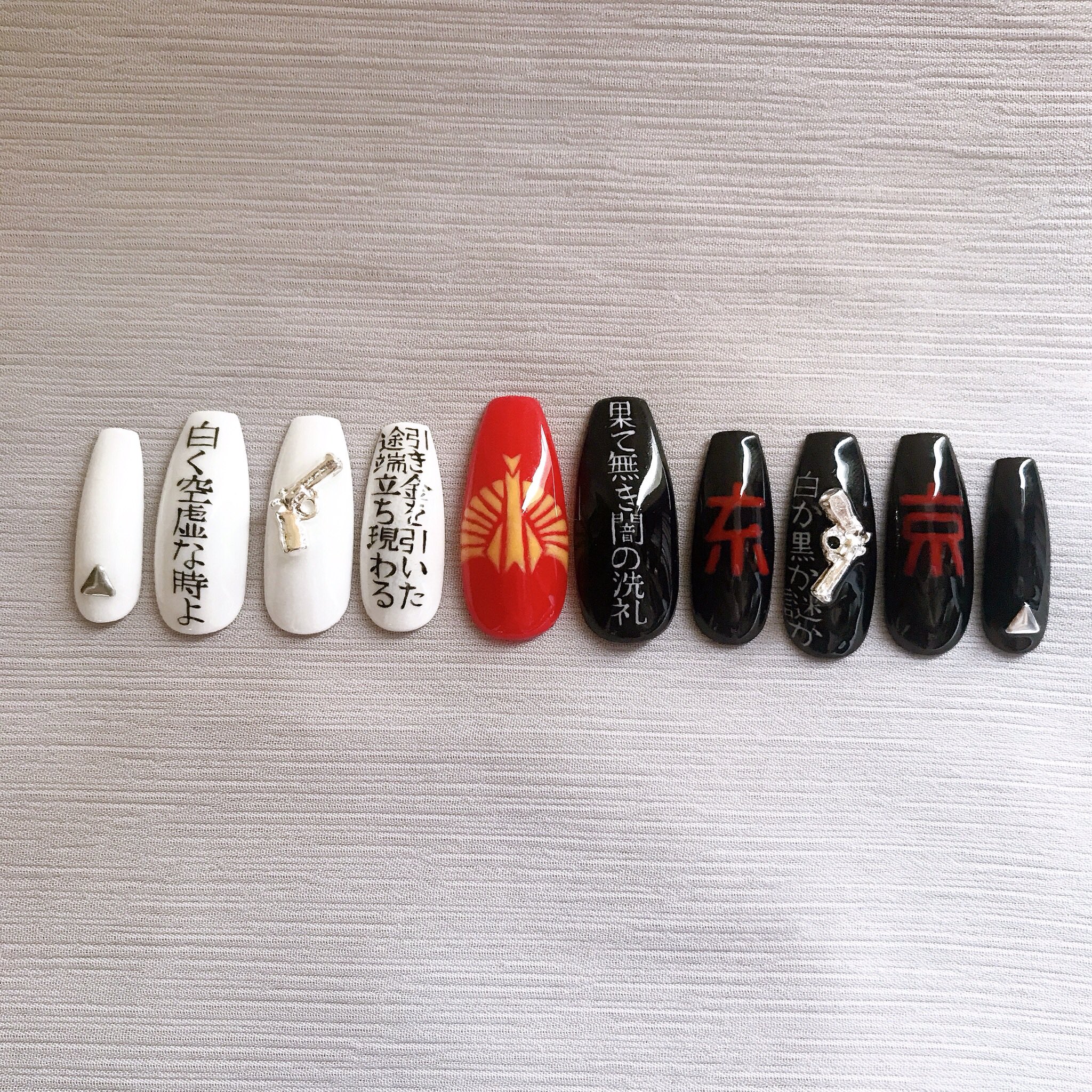 Aconi Closetnail ネイルチップ販売 東京事変 永遠の不在証明 イメージネイル インスタには載せたんですがこちらにも ジェルで手描きです 東京事変 東京事変ネイル 手描きネイル 椎名林檎 ネイルチップ販売 模写 ネイル イメージネイル