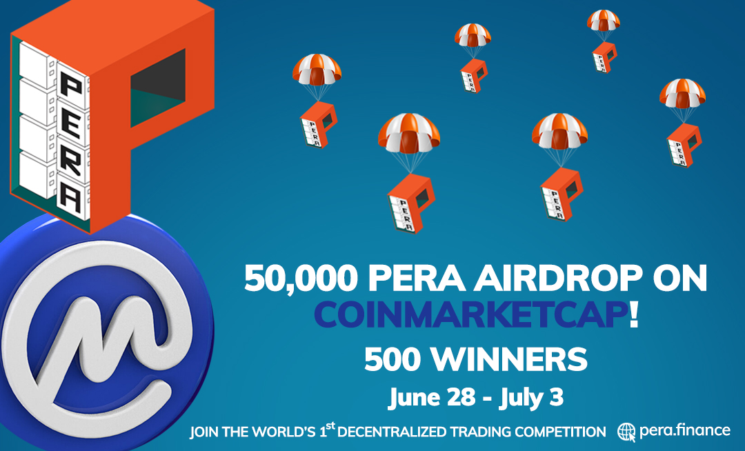 Pera Finance (@perafinance) on Twitter photo 🪂 Get ready for the 50,000 $PERA airdrop! 🪂
We are thrilled to announce our community #Airdrop on <a href="/CoinMarketCap/">CoinMarketCap</a>
✅ Follow the steps on the CMC Airdrop page to participate - coinmarketcap.com/currencies/per…
Details here: bit.ly/3h11d9c
📣 Retweet and spread the word! 🪂 Get ready for the 50,000 $PERA airdrop! 🪂
We are thrilled to announce our community #Airdrop on <a href="/CoinMarketCap/">CoinMarketCap</a>
✅ Follow the steps on the CMC Airdrop page to participate - coinmarketcap.com/currencies/per…
Details here: bit.ly/3h11d9c
📣 Retweet and spread the word!
