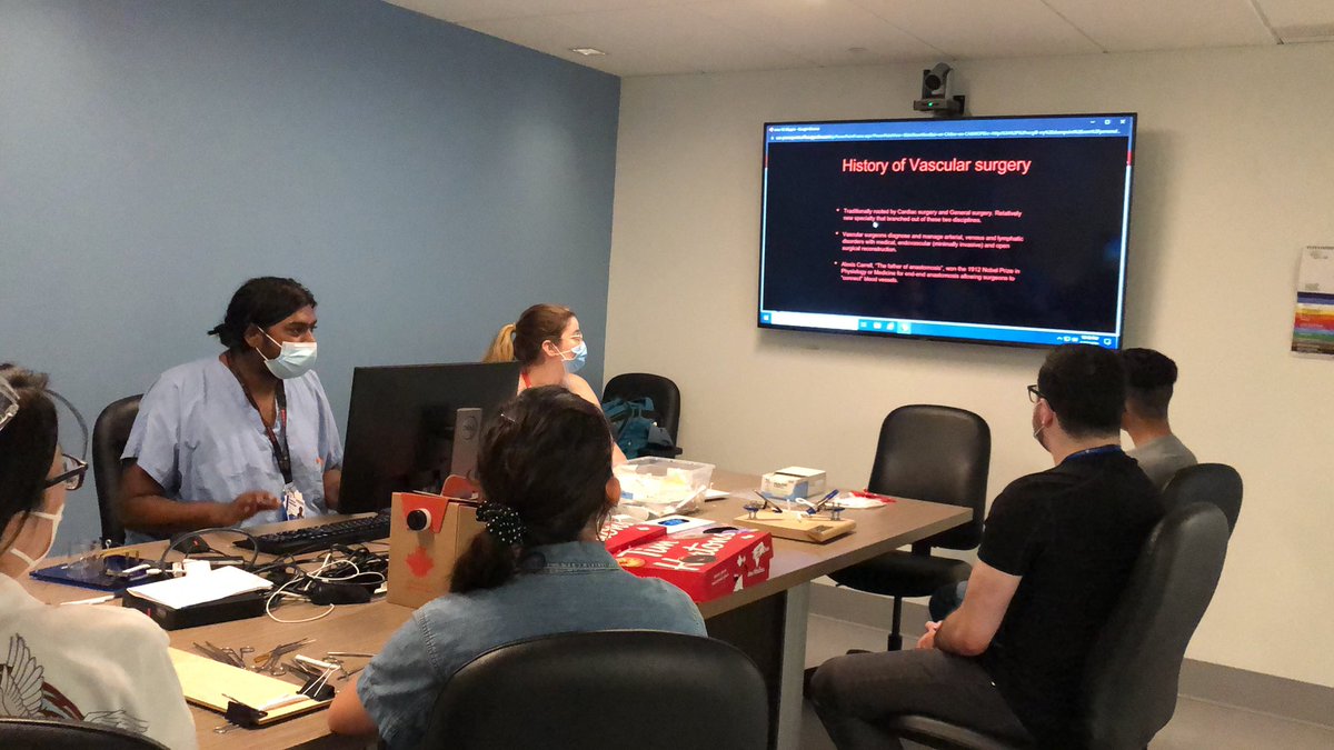anaiem91's tweet photo. Vascular surgery simulation session done by our own resident @VulnerableAorta and Dr Girsowicz. Next up is some #Prolene action. @McGillVascular https://t.co/BQrZIe9ZEi