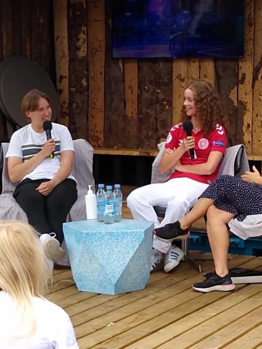 Eleven_Campaign's tweet photo. We are super proud of Julie, who spoke today at the @EURO2020 Copenhagen Football Village, to younger children together with Lene Christensen and Camilla Bendix for the role that football has played in her life and her experience with the #11fam!

#football #euro2020 #11kids https://t.co/0ZeuRki6Oi