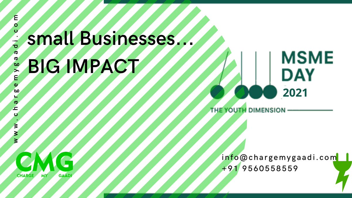 MSME is a key to collaborative for inclusive and sustainability recovery.  
Collaborative efforts facilitating the efforts to push the economy and decent work for all.

Small businesses BIG IMPACT!!!!!

chargemygaadi.com 

#MSMEDAY2021 #MSMEDay