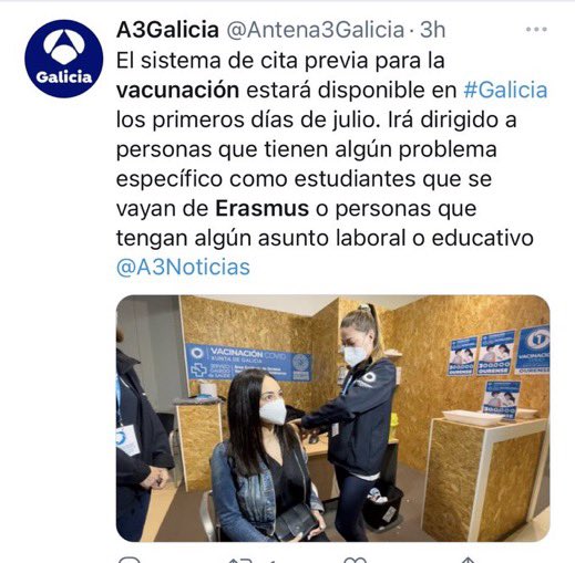 Ya son 11 Comunidades Autónomas las que han comenzado con las vacunaciones a Erasmus en el territorio. Euskadiko ikasleok noizko? #vacunaserasmusEHU <a href="/GSagardui/">Gotzone Sagardui</a> <a href="/osakidetzaEJGV/">Osakidetza</a> @EFErrektore <a href="/upvehu/">UPV/EHU</a>