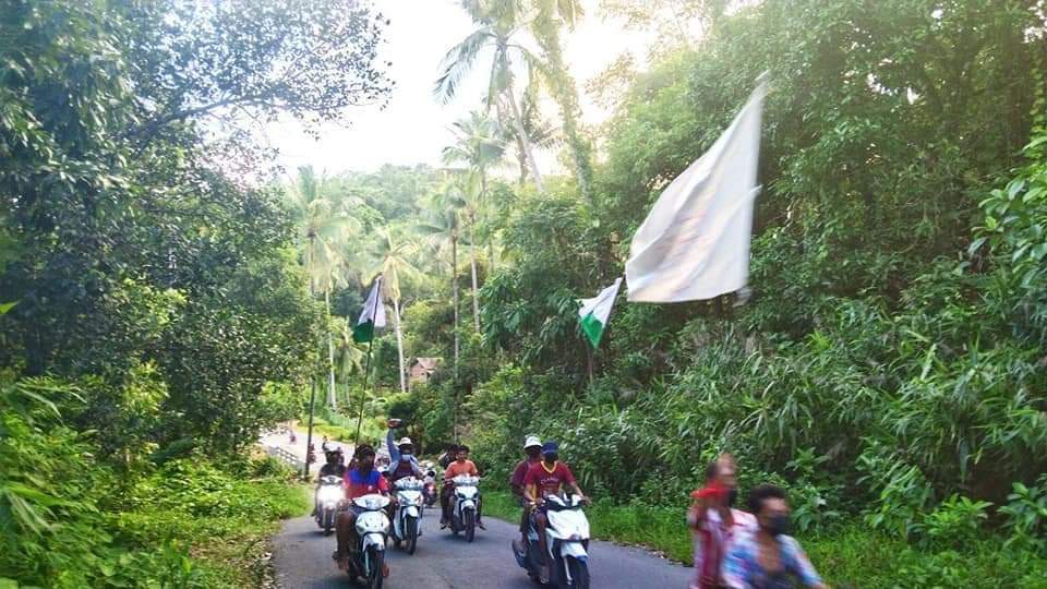 Motorbike marching strike in Auk Kyuk Wuk village, Longlone Tsp. 

#RecognizeNUG 
#June27Coup
#WhatsHappeningInMyanmar
