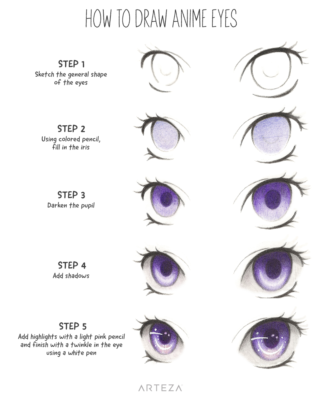 Arteza on X: Comic-con is coming, and we've got our 👁 on some great  magical girl inspiration. Check out this #LearnWithArteza tutorial to draw  the perfect anime eyes. Which magical girl will