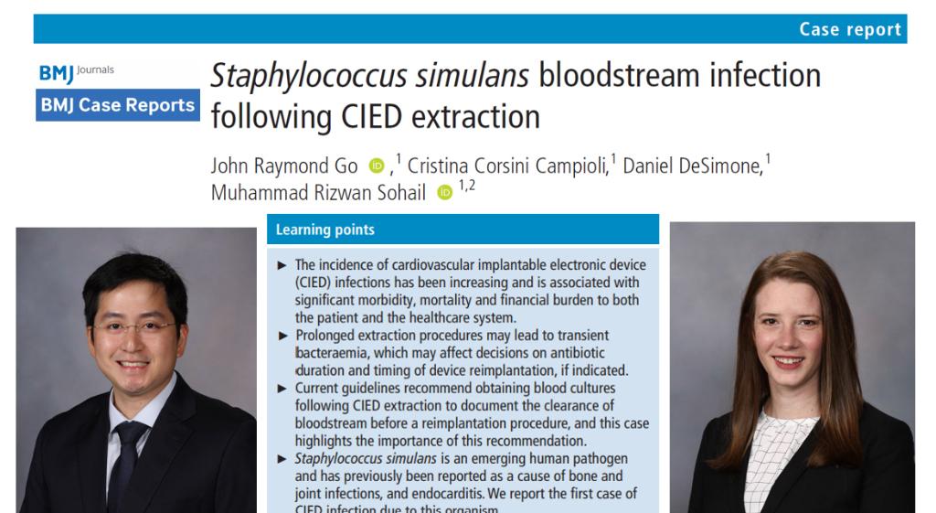MayoClinicINFD's tweet photo. #ScholarlySunday features the publication of our ID fellows Dr. @JohnRaymondGo1 and Dr. @cristinacorsini on #Staphylococcus #simulans #CIED infection. Great learning case!
https://t.co/I6F7nbiZxw https://t.co/sJthOz7jhC