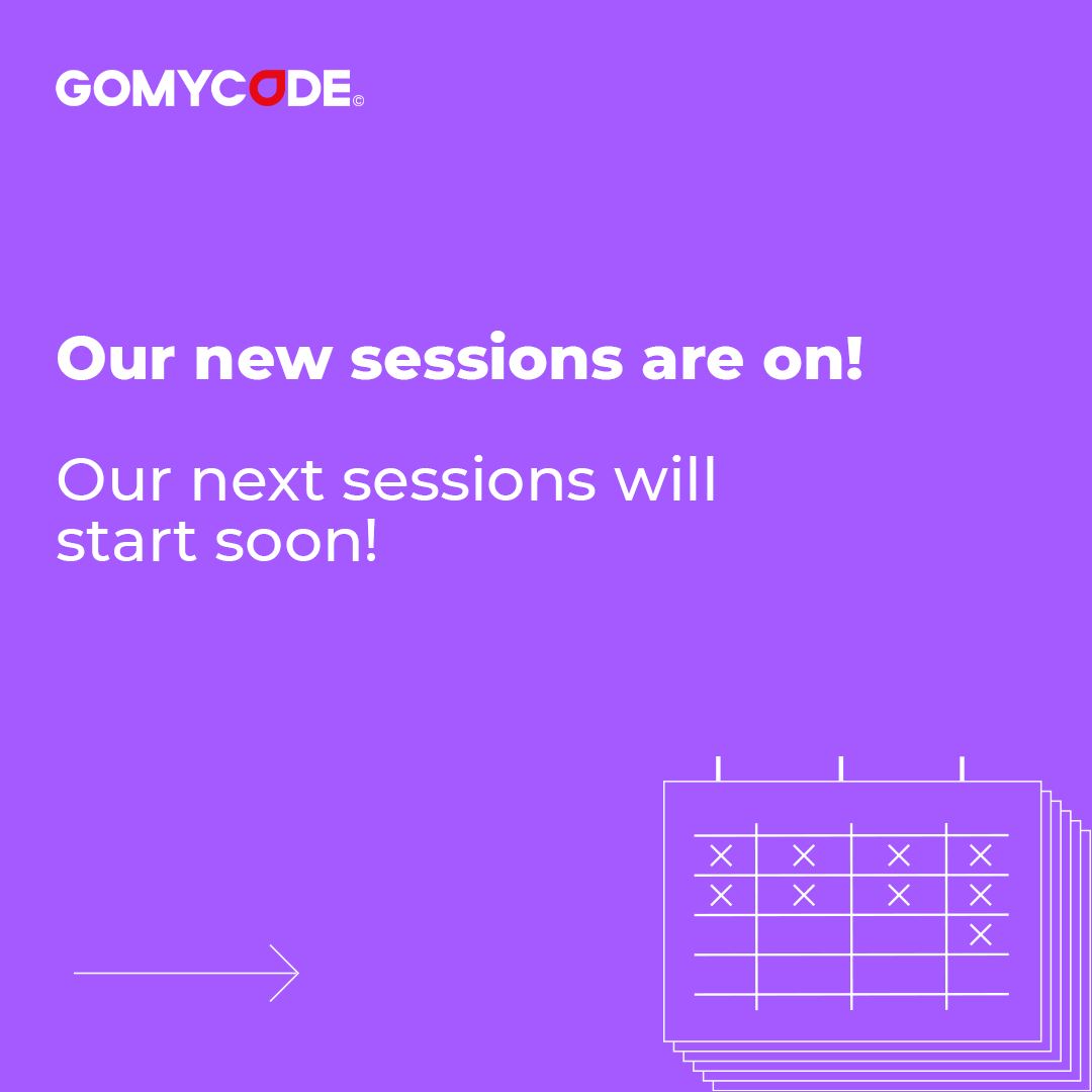GomycodeE's tweet image. Our new sessions are ON!!!!
If you would like to join our next sessions, register at our website at gomycode.com 😉
#futureofwork #GOMYCODE #gomycodeinegypt #community #learning #SummerAcademy