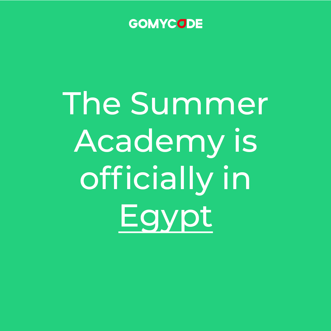 GomycodeE's tweet image. Our Summer Academy has started TODAY!!
Wishing you a joyful productive summer 😄
Our website: gomycode.com
#futureofwork #GOMYCODE #gomycodeinegypt #community #learning #SummerAcademy