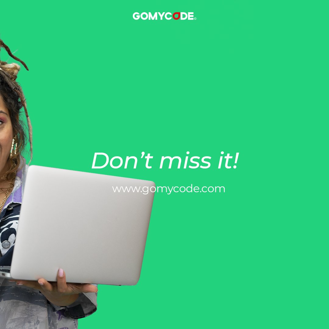 GomycodeE's tweet image. Our 25% discount chance still stands 😉
Any available track from Web, Data, Game, Design, and Digital Marketing.
Don’t miss the chance and sign up today to our website @gomycode.com 🤙
#tech #futureofwork #GOMYCODE #gomycodeinegypt #discount