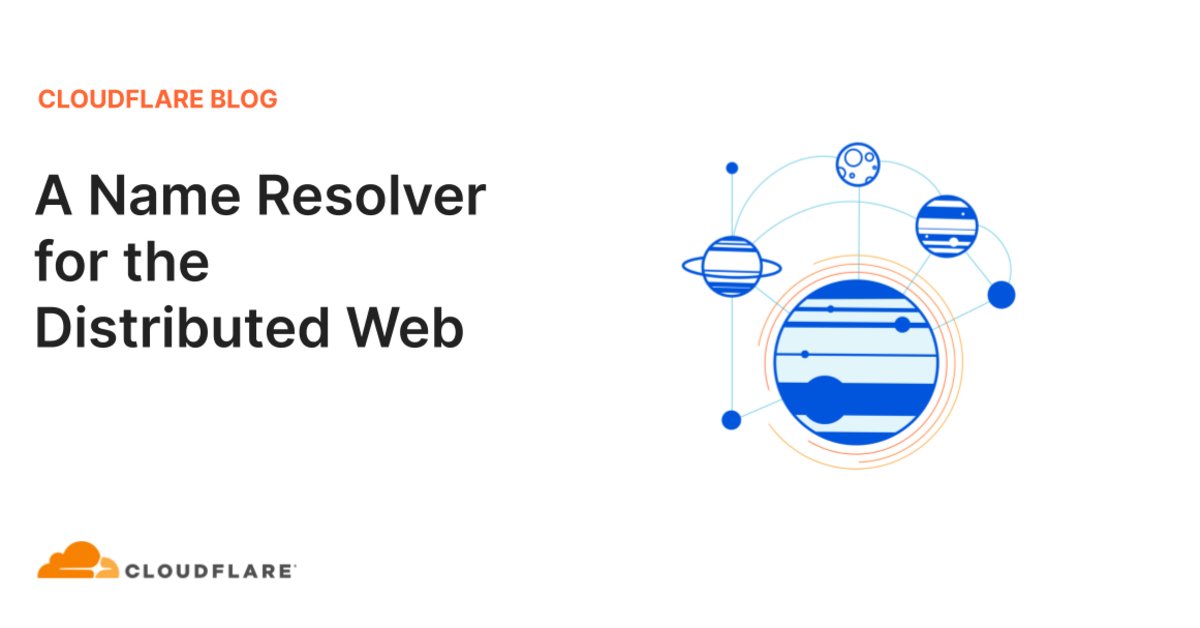 winsontang's tweet image. A Name Resolver for the #DistributedWeb blog.cloudflare.com/cloudflare-dis…