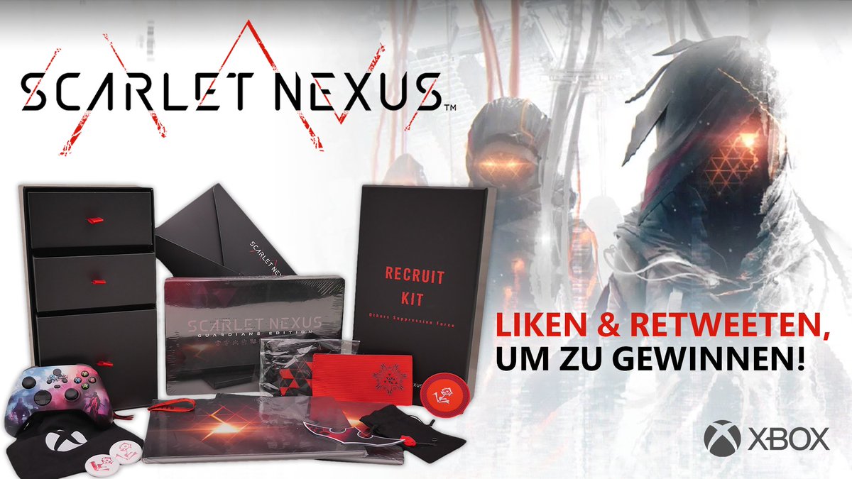 🚨Gewinnspiel🚨

Gemeinsam mit <a href="/BandaiNamcoDE/">Bandai Namco DE</a> verlosen wir ein riesiges Scarlet Nexus-Fanpaket!
Mit dabei:

✨ Scarlet Nexus-Recruit Kit
✨ Scarlet Nexus Guardians Edition
✨ Artbook

So macht ihr mit:
1. <a href="/XboxDACH/">Xbox DACH</a> folgen ✅
2. Tweet liken + RT ❤️🔁

TNB 👉bit.ly/XboxDACH-TNB