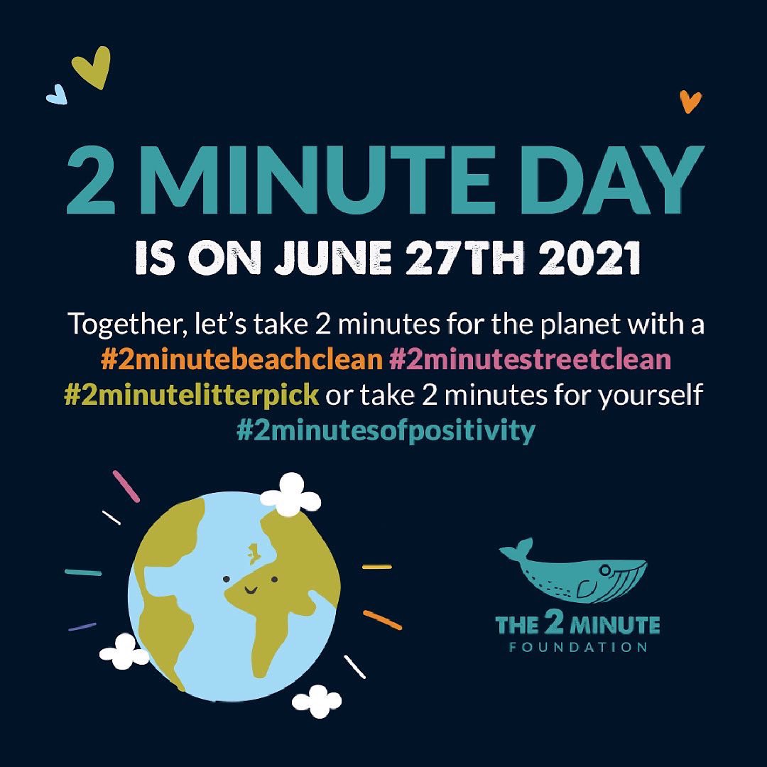 Happy 2 Minute Day! Everyone, everywhere is welcome to sit down to our plastic-free picnic at 2pm today. Follow it up by doing a #2minutelitterpick and sharing your snaps with us on social media by tagging #2minutebeachclean #2minutestreetclean and #2minutelitterpick. Enjoy!