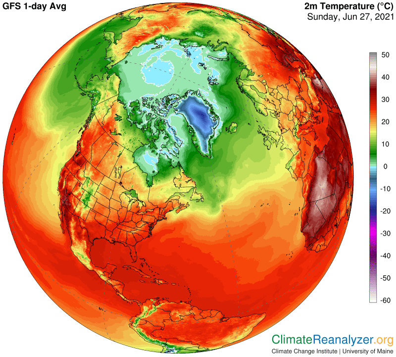 Unusually hot, a long ways north. What is causing it? Worth knowing the facts: climate.nasa.gov/evidence/