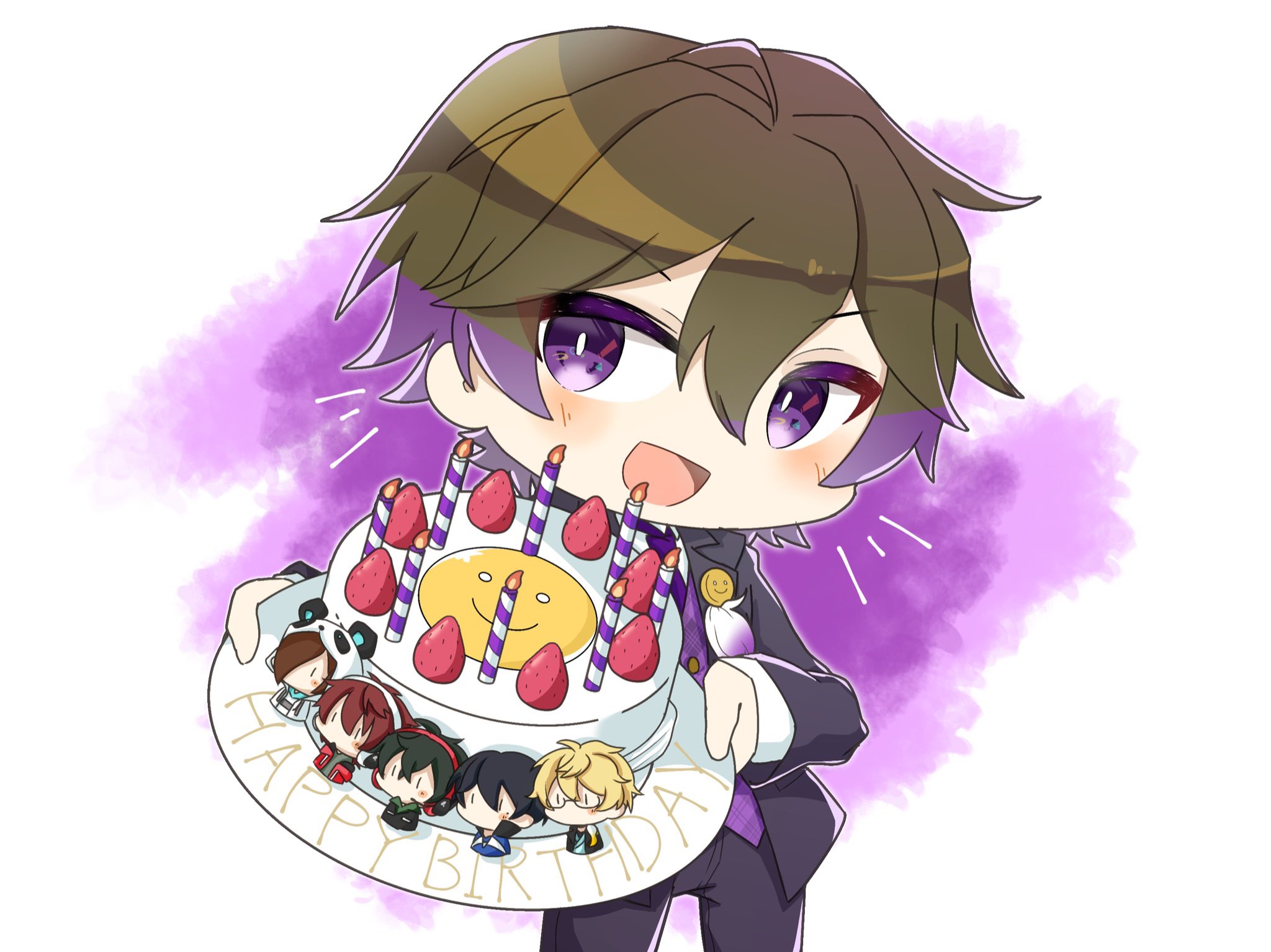 Twitter 上的 Itoco O あねこに頼んでたちびこの誕生日ケーキのイラストが完成した ワイテルズのスマイルさん ケーキの皿にいるワイテルズメンバーのミニキャラかわいい あねこイラスト 妹への誕生日プレゼント ワイテルズ T Co Nmfppc6wbt Twitter