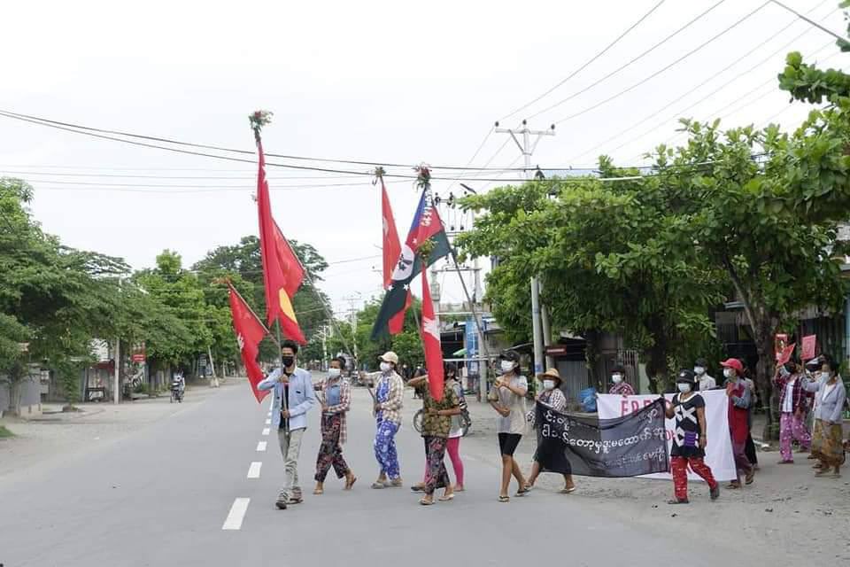 Kalay protesters parade to the streets holding the banner “Freedom from Fear” #WhatsHappeningInMyanmar  #RecognizeNUG  #June27Coup