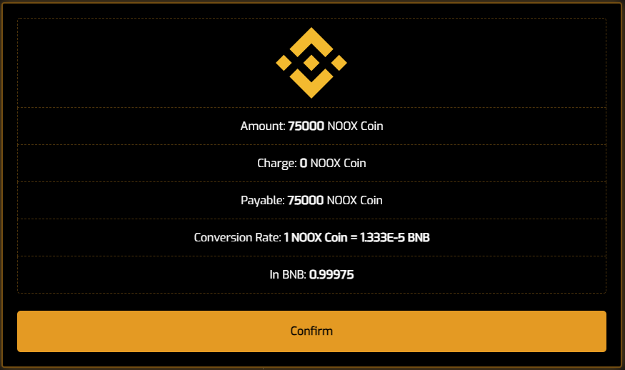 nooxpay's tweet photo. Good news!
NOOX EARN now accepts deposits in BNB currency, you just need go to the deposit menu then select BNB and enter how many NOOX Coins you want to buy and the system will calculate how much BNB you have to pay.
Stake and Earn high interest on your NOOX during the presale. https://t.co/WbUOyNQOMc