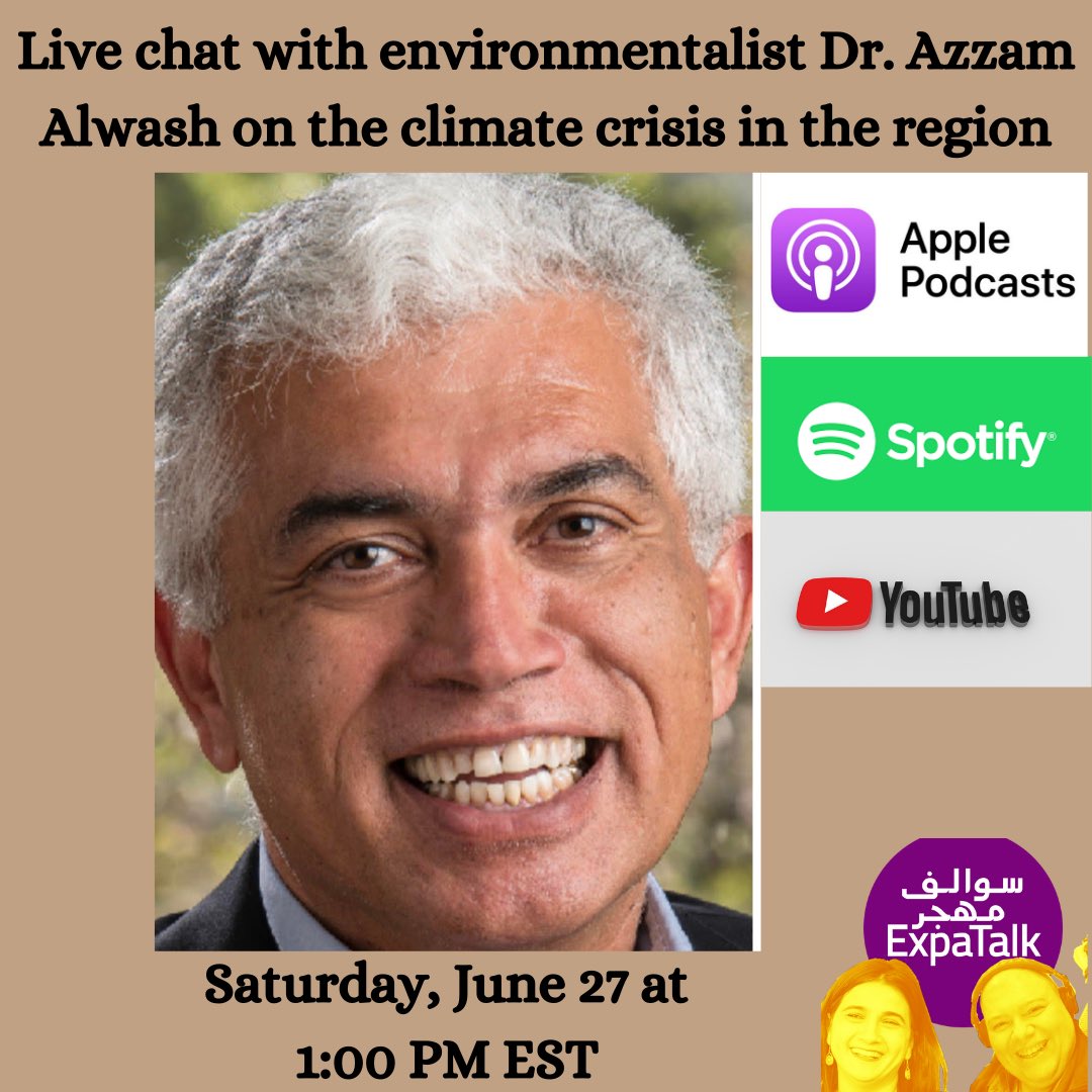 Join us at 1:00 PM EST today for a chat with one of the "100 forward thinkers of the world"  Dr. Azzam Alwash on the climate crisis 🌍and water 💦 scarcity in Iraq and the region.

youtu.be/1bks-LmEL6Y

#Iraq 🇮🇶 #climate #waterscarcity