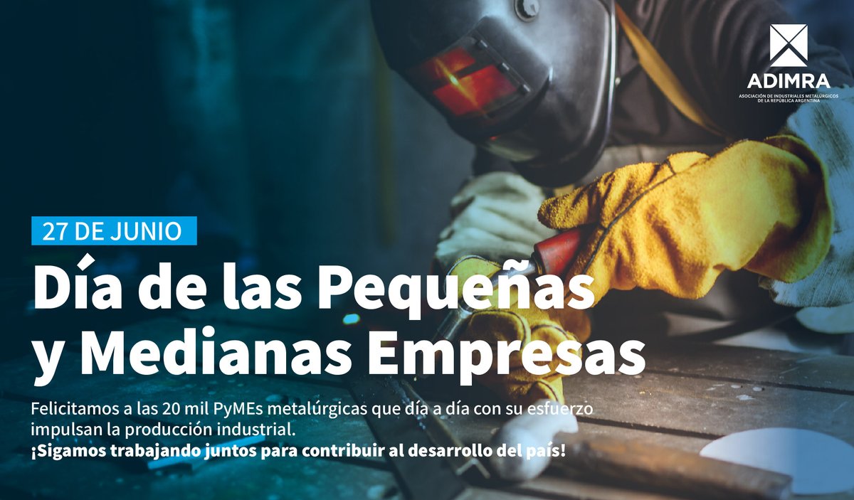 🎉¡Feliz día a las PyMEs Argentinas!  🙌 Hoy más que nunca, ADIMRA junto con sus cámaras asociadas acompañamos y apoyamos a las PyMEs. 🤝
‼ Compartí esta imagen mencionando a tu PyME o a alguna PyME que recomiendes #SoyPyME  👍💪