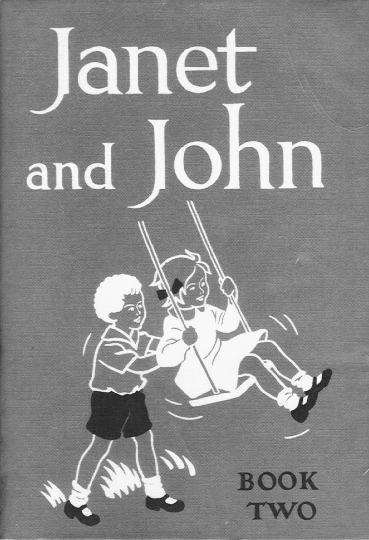 Inspiration for Sir Terry Wogan in later years - this is how we learned to read at school... #eastend #janetandjohn #memorylane