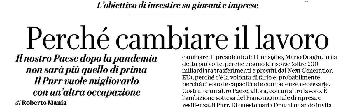 «Abbiamo il peggior mercato del lavoro in Europa, nel quale domanda e offerta fanno fatica a incontrarsi». 
Parole dette già venti anni fa da chi ha creduto nella possibilità di riformare il nostro mercato del lavoro.
Venti anni persi, tra veti e vecchie ideologie.