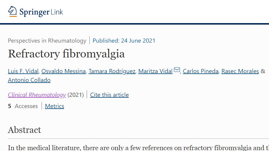 doctorneyro's tweet photo. The #definition of #refractoryfibromyalgia is complex and probably should include a #lackofresponse to a specified number of #drugs or to #combinationtherapy with at least 2 #nonpharmacological measures.
#fibromyalgia #chronicpain #saludelamujer.
https://t.co/rGcSG9IuHs https://t.co/1vjawKgKqR