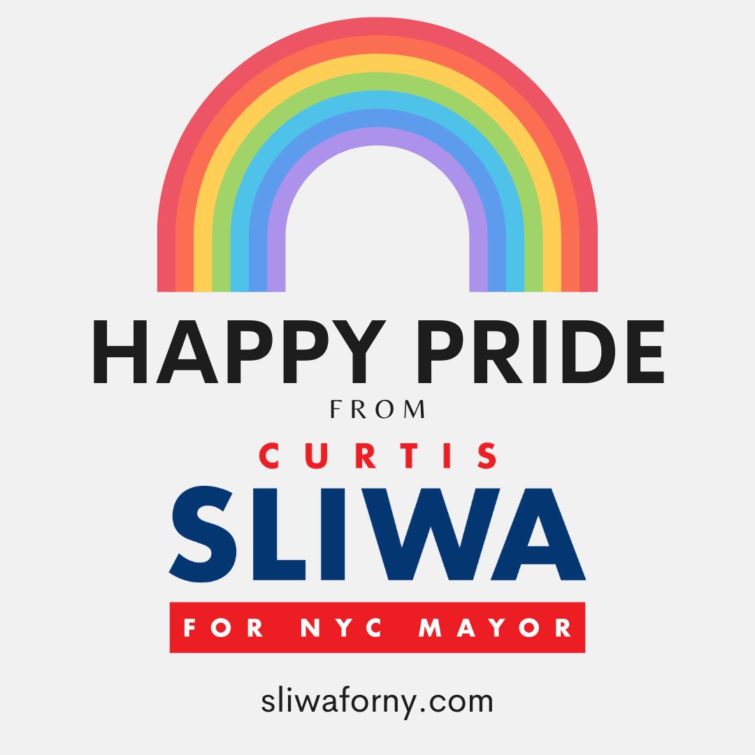 Happy Pride from Curtis Sliwa!
 
#Pride #PrideMonth #CurtisSliwaForMayor #SliwaForNYC2021 #SaveOurCity  #SliwaForNY #SliwaForMayor