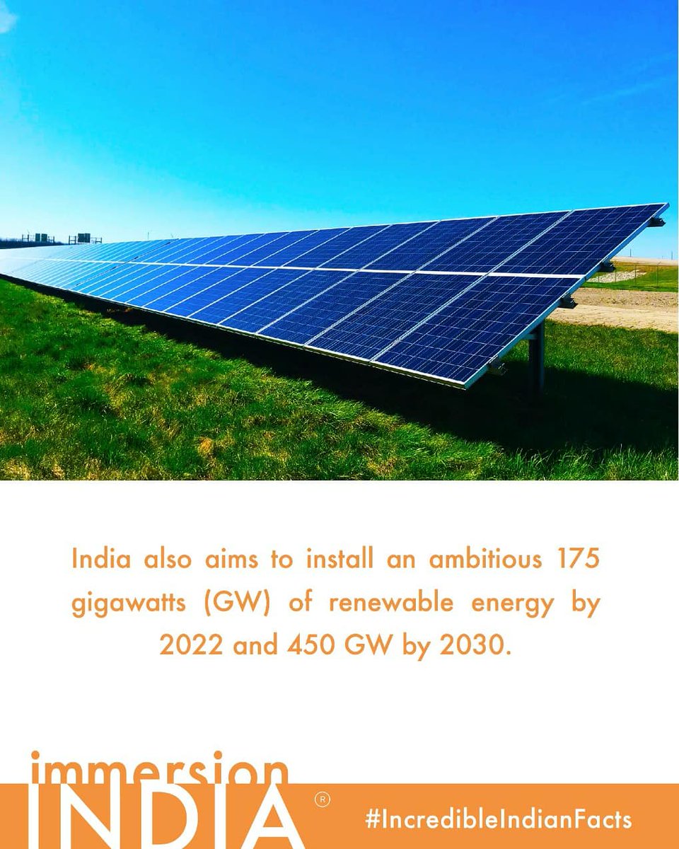 ImmersionIndia's tweet photo. #IncredibleIndianFacts - Climate change is one of the main environmental challenges facing the world today. India is one country that has been making slow but significant progress towards meeting it's sustainability goals. Hit the link in bio to learn more! #Studycation #Edtech https://t.co/g8iHMOY4Tt