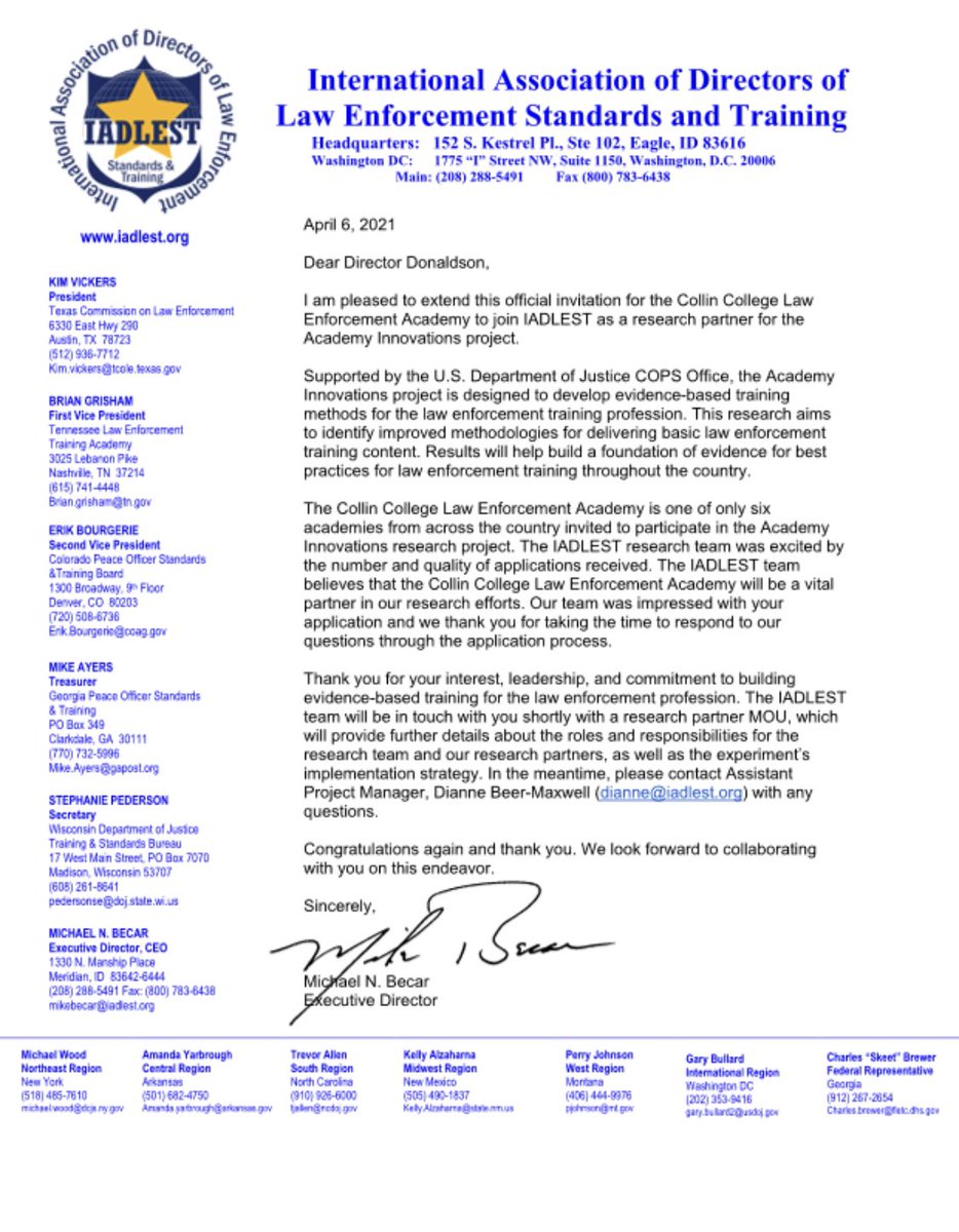 We are honored and excited to be selected! <a href="/iadlest/">IADLEST</a>