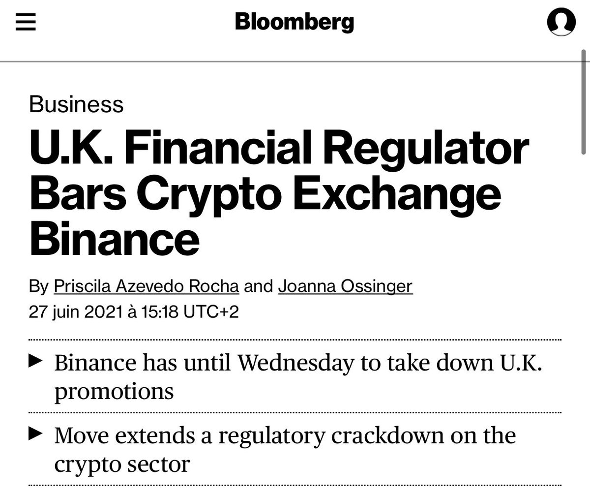 La plateforme d’échanges #cryptos #Binance interdite d’activité et de promotion au Royaume-Uni 👇